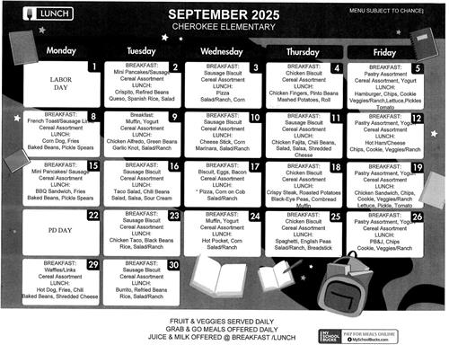 September Menu 2025